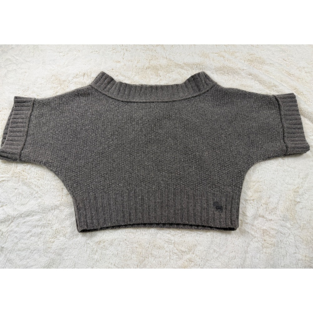 Abercrombie‎ Fitch Gray/ brown Mock Neck Dolman Sleeve Sweater large vintage Y2K